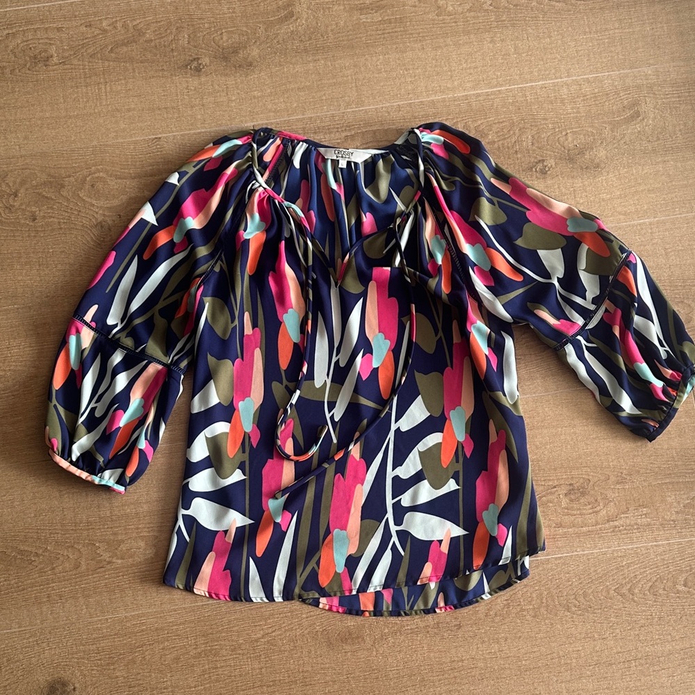 CROSBY by Mollie Burch long sleeve blouse size L